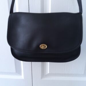 Vintage Coach City Bag Black Leather